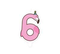 PD-Party - Bougies d'anniversaire pour gâteaux - 1 pièce - Décoration d'anniversaire - Bougies de gâteau de la jungle pour les anniversaires - Bougie numérotée - Taille 5,5 x 9 cm - Numéro 6