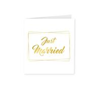 PD-Party cartes dorées blanches - Just Married