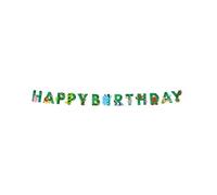 PD-Party - Guirlande Happy Birthday pour anniversaire - Guirlande de fanions - Décoration d'anniversaire - Décoration jungle - Décoration de fête - Anniversaire garçon et fille - 250 x 17 cm