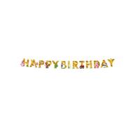 PD-Party - Guirlande Happy Birthday pour anniversaire - Guirlande de fanions - Décoration d'anniversaire - Joyeux anniversaire - Décoration de ferme - Anniversaire enfants - 250 x 17 cm