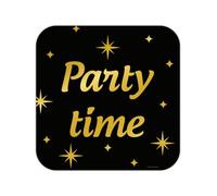 PD-Party - Panneau de fête/décoration de fenêtre pour anniversaire - Décoration d'anniversaire - Décoration de fête - Décoration de fête en or noir - Bouclier hommage anniversaire - 50 x 50 cm