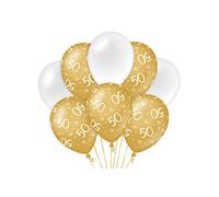 PD-Party- Party Balloons, 7023407, Or/Blanc, 30cm