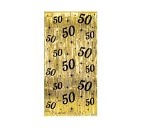 PD-Party - Rideau à Paillettes pour 50e Anniversaire - Décoration Anniversaire - Décoration Or Noir - Décoration de Fête - Décoration 50e Anniversaire - Rideau à Paillettes Anniversaire - 1 x 2 m