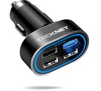 PD&QC3.0 Lot de 2 chargeurs de voiture USB C à 2 ports 48 W, chargeur de voiture USB C compatible avec iPhone 16/15 Plus/15/14/13 Galaxy