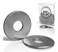 PD® Rondelles Metal M16 (DIN 9021 / ISO 7093) | Rondelles Plates Acier inoxydable A2 V2A | Rondelle Inox pour Vis et Boulons Filetés | Rondelle Carrossier Acier Inox de large diamètre | 5 pièces