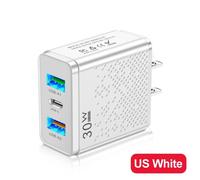 Pd Usb Chargeur Charge Rapide 3.0 30W Téléphones Rapides Adaptateur De Chargeur Pour Iphone Samsung Huawei Xiaomi 3 Ports Ue/Us Prise Adaptateur Mural