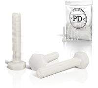 PD® Vis Plastique M8 x 70 mm (DIN 933 / ISO 4017) | Boulon Hexagonal en PA Nylon | Blanc à 6 Pans Avec Filetage Métrique ISO Complet | Usage Multiple | 24 Pièces