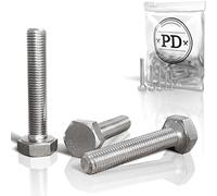 PD® Vis tete Hexagonale M8 x 30 mm (DIN 933 / ISO 4017) | Vis Boulon en Acier Inoxydable A2 V2A | Vis Inox à 6 pans avec filetage métrique ISO complet | Boulon Inox à usage multiple | 10 pièces