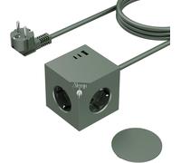 Pd20W Power Cube 6 In 1 Power Strip With 3 Usb, Magnetic Foot Switch, 3680 W/16 A - Adapter For Office, Home