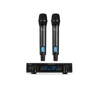 Power Dynamics PD220 - Système de Microphones Sans Fil UHF, True Diversity, 2 Micros et 1 Récepteur - 2x80 Canaux Noir