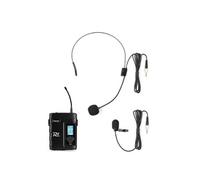 Power Dynamics PD220BP Émetteur de Poche Sans Fil UHF avec Micro Casque et Micro Cravate - 160 Canaux Noir