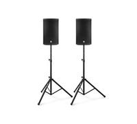 Power Dynamics PD410A Enceintes Bluetooth 1600W avec pieds - un kit idéal pour les professionnels Noir G