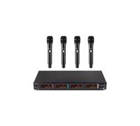 Power Dynamics PD504H - Set micro sans fil UHF, 4 microphones, 50 canaux, transmission infrarouge, livré dans un flightcase