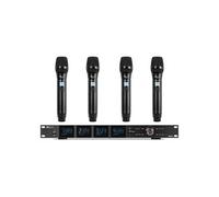 Power Dynamics PD524 Système de Microphones UHF avec 4 Micros Main Sans Fil - 100 Canaux, Rack 19" 2U, Écrans LCD, un Système Micros Professionnels, Idéal pour les Spectacles, Concerts