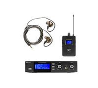Power Dynamics PD810 Système In Ear Monitor Sans Fil UHF - Récepteur UHF avec Écouteurs Intra-auriculaire Noir G