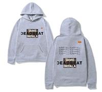Pdaidou Pull À Capuche Tame Tour Impala 2025 Unisexe Singer Manches Longues Pull À Capuche Fan Hip Hop Street XS-3XL-Grey||m