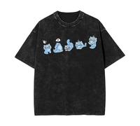 Pdaidou T Shirt Kpop De-Mon H-Hunters Merch Manches Courtes Femme Homme Vintage Coton Délavé Manches Courtes Sweat Été Col Rond Décontracté Hauts-Black&H||m