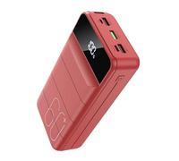 PDBEST 60000mAh Batterie Externe Charge Rapide, 22,5W Power Bank Chargeur Portable avec Écran LED, 4 Sorties et 3 Entrées Compatibles avec Smartphone, Tablettes, etc Rouge