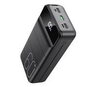 PDBEST 60000mAh Power Bank 22.5W USB-C Portable Quick Charge | Lampe Torche Intégrée, 4 Sorties, 2 Entrées, Écran LED, Essentiels de Voyage, Grande Capacité pour iPhone et Android Noir