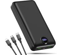 PDBEST Batterie externe 50 000 mAh Charge rapide 22,5 W Câble 3 en 1 | 3 Sorties 2 Entrées Grande Capacité Semi-Solide Plus de Cycles Plus Sécuritaire Chargeur Portable Affichage LED pour iPad