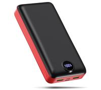 PDBEST Batterie Externe 50000mAh Charge Rapide,Grande Capacité Power Bank avec 3 Sorties & 2 Entrées 22,5W,USB-C Chargeur Portable Écran LED,Compatible avec iPhone,Android,Tablet etc Red