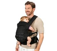 PDBEST Porte-bébé de la naissance à la petite enfance - Ergonomique pour 3,2 à 15 kg, porte-bébé de hanche facilement ajustable, facile à enfiler, soutien lombaire renforcé - Noir