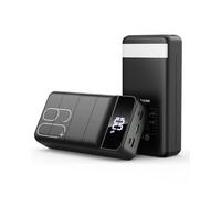 PDBEST PowerBank 60000 mAh Fast Charging, Batterie 22,5 W Power Bank avec USB C, Portable Batterie Externe, 4 Sorties et 2 entrées, écran LED Compatible avec tablettes Android, iPhone, etc. Noir