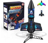 PDBEST Rocket Launcher for Kids with Parachute LED Light, Flight Altitude 200 Feet, Rechargeable Self-Launching Rocket Launch for Ages 8 to14 Gift for Kid Girl and Boys Star