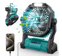 PDBEST Ventilateur Rechargeable 20000mah Ventilateur USB de Voiture Portable avec Lanterne LED, Ventilateur de Table à Batterie avec Port Type-C Parfait Pour le Camping, les Voyages et la Plage Vert