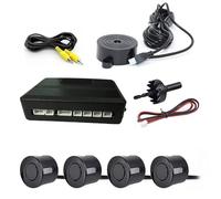 PDC Véhicule Kit Capteur Stationnement Vidéo Assistance Radar Recul Voiture Moniteur D'angle Mort Automatique Affichage Numérique Alerte Sonore Alarme(Black)