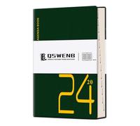 Pderlous Journal 2024, 360 pages à couverture rigide en cuir pour homme et femme, 14,5 x 21,6 cm, vert