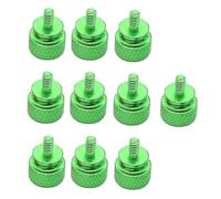 Pderlous Lot de 10 vis à main UNC6-32 M3.5 pour support GPU, boîtier d'ordinateur, vis de panneau latéral, assemblage PC, refroidissement par eau, vert