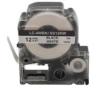 Pderlous Lot de 5 rubans d'étiquettes de rechange 4WBN LC-4WBN9 (SS12KW) pour LabelWorks LW300 LW400 LW500 LW700 Noir sur blanc 12 mm x 8 m