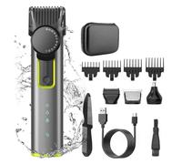 Pderlous Tondeuse à cheveux et tondeuse à barbe rechargeable sans fil pour homme - Tondeuse à barbe réglable avec 4 peignes de limite