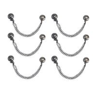 PDETVEO Lot de 6 pinces à vêtements avec chaîne, épingles réglables tendance pour hijab, ourlet de chemise, pantalon et manches (noir)