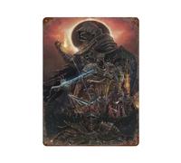 PDEWFCHX Dark Souls Affiche de jeu vidéo Décoration murale en métal Affiche moderne Bar Décorations 40 x 30 cm
