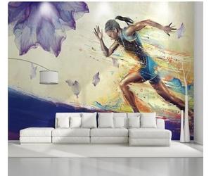 pdghsdkgjh Papier peint 3D Mural Running Background Wall Paper Living Room Decorative Painting,3D,350x245cmPhotos murales et papiers peints Affiches murales