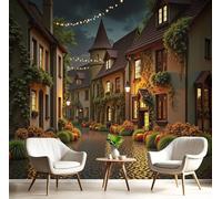 pdghsdkgjh Papier peint 3D style antique, rues, bâtiments et paysage, en soie, idéal pour la décoration murale (chambre, salon, mur TV), 250 cm x 175 cm