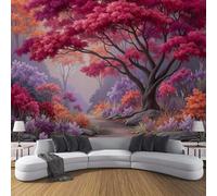 pdghsdkgjh Papier peint photo 3D de luxe - Chemin en spirale, pour chambre et salon, décoration murale forêt d'automne imaginative, rouge, 150 cm x 105 cm
