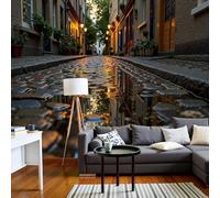 pdghsdkgjh Papier peint photo 3D Reflets d'allée, poster mural d'architecture européenne, sticker mural pour fond TV, décoration murale pour salon, chambre, restaurant, 400 cm x 280 cm