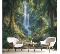 pdghsdkgjh Papier peint photo à motif de forêt tropicale ancienne - pour salon, chambre - jungle luxuriante, effet 3D, vert olive, 350 cm x 256 cm
