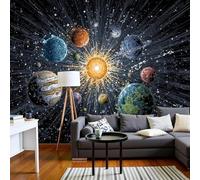 pdghsdkgjh Papier peint photo de science-fiction en tissu de soie à effet 3D, motif soleil et planètes, idéal pour le salon, la chambre ou le couloir, 200 cm x 140 cm.