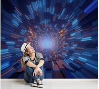 pdghsdkgjh Papier peint photo en soie futuriste - Pour salon et chambre, fresque murale en soie effet 3D, tunnel de lumière, 350 cm x 256 cm