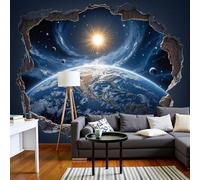 pdghsdkgjh Papier peint photo intissé, effet 3D espace et perspective terrestre, style science-fiction, galaxies, pour salon ou chambre, bleu, 200 cm x 140 cm.