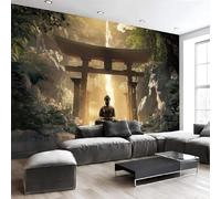 pdghsdkgjh Papier peint photo représentant une scène de piscine sculptée en 3D, style zen oriental, doré, pour salon, chambre ou bureau, 430 cm x 300 cm
