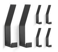 PDGROW® 6 PCs Patères, Porte Manteau Mural (Vis Invisibles!), Crochet Porte Manteau Moderne pour Vestes, Manteaux, Vêtements, écharpes, Sacs à Main et Plus (Noir)