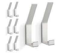 PDGROW® 8 PCs Patères, Porte Manteau Mural (Vis Invisibles!), Crochet Porte Manteau Moderne pour Vestes, Manteaux, Vêtements, écharpes, Sacs à Main et Plus (Argent)
