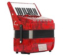 PDHYPRS Accordéon Piano 26 Touches Et 48 Basses, Instrument À Ressort for L'entraînement Rythmique, Sonorité Douce Et Fascinante, avec Sangle Et Sac À Dos Accordéon.