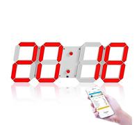 PDHYPRS Horloge Murale LED Numérique WiFi, 18 Pouces, 4 Chiffres, Date