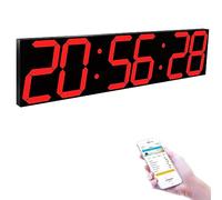 PDHYPRS Horloge Murale Numérique LED, 27 Pouces, 6 Chiffres